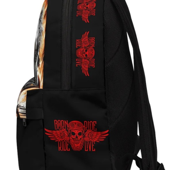 Born to Ride Red and Black Adventure Backpack - Picture 14 of 16